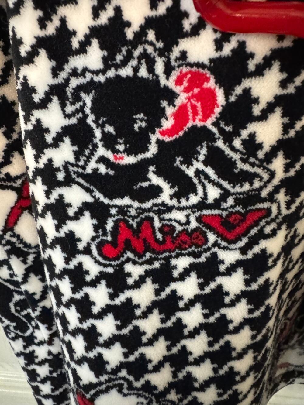 Rare! Vintage Miss V Valentino Knit Pop-Art "Kitty & Puppy" Mini Dress sz S/M